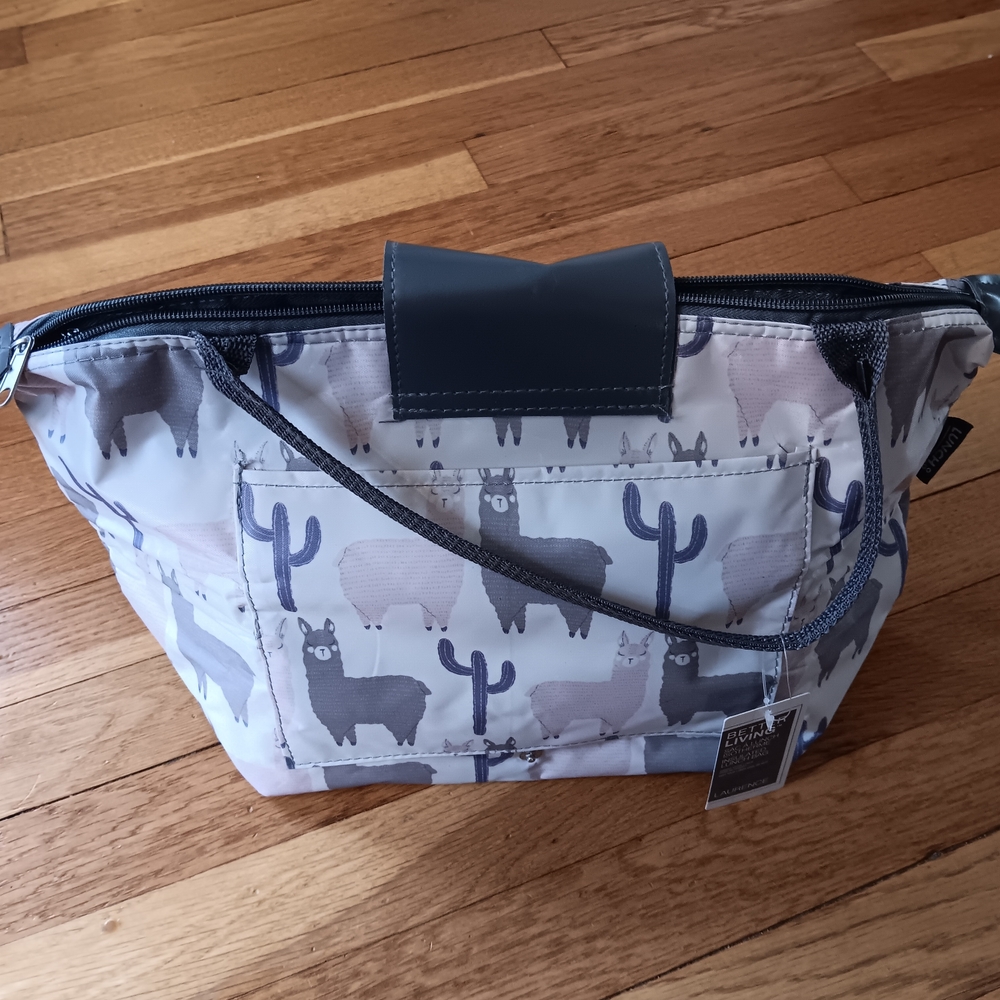 Cute Llama Print Insulated Lunch Tote